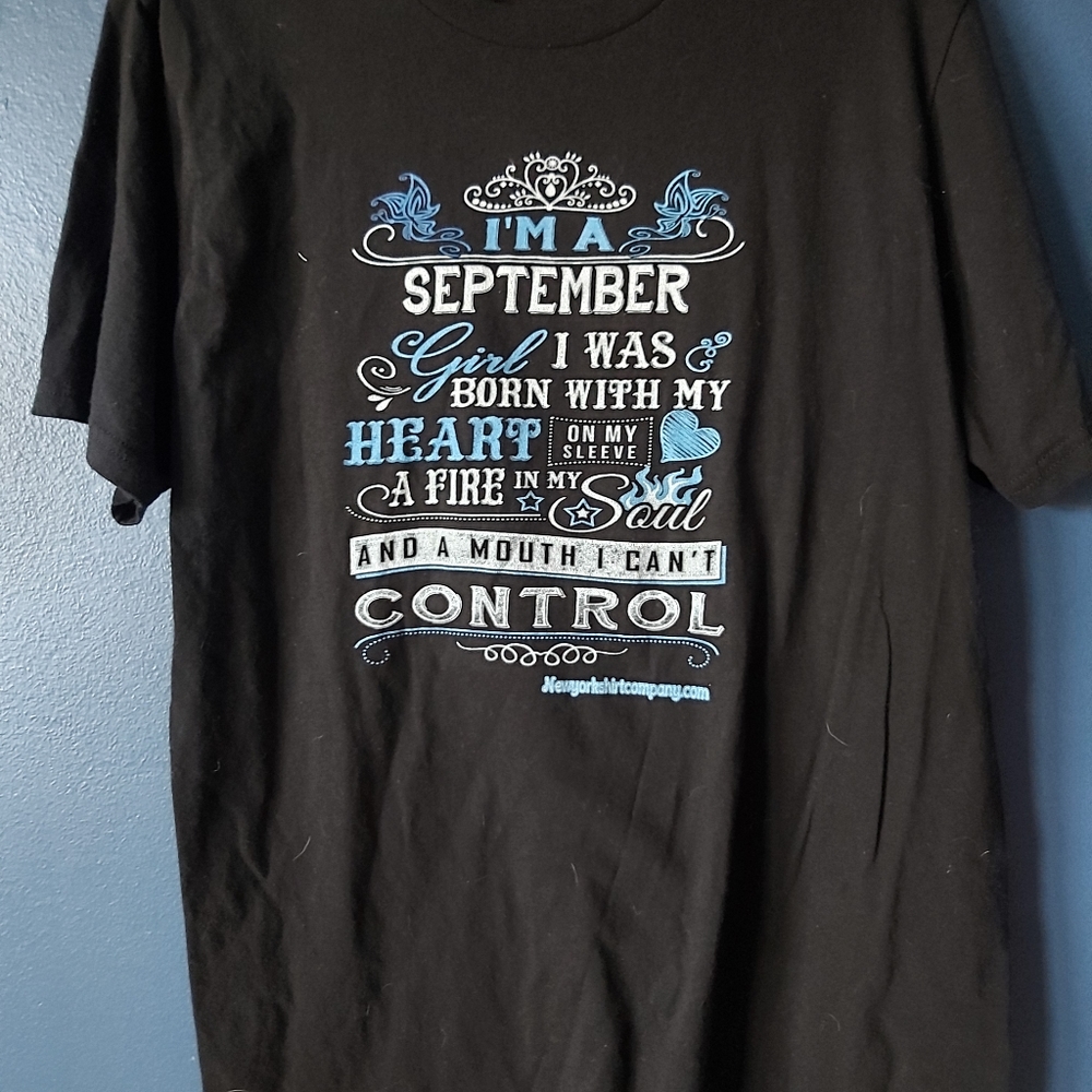 September girl black t- shirt NWOT